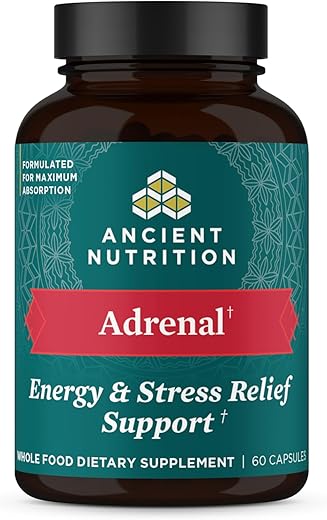Adrenal Support com Ashwagandha por Ancient Nutrition: Reduz o Estresse – 60 cápsulas