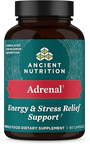 Adrenal Support com Ashwagandha por Ancient Nutrition: Reduz o Estresse – 60 cápsulas