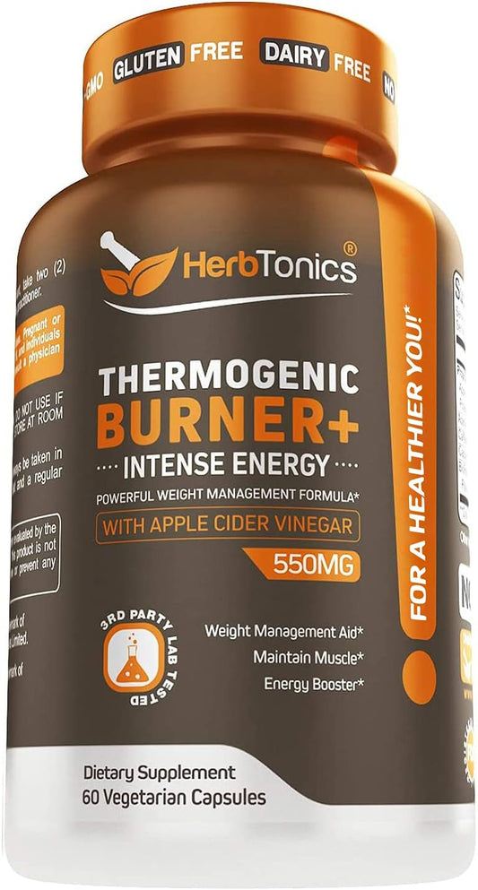 Queimador de Gordura Termogênico | Comprimidos para Perda de Peso Homens e Mulheres | Energia Limpa - Herbtonics
