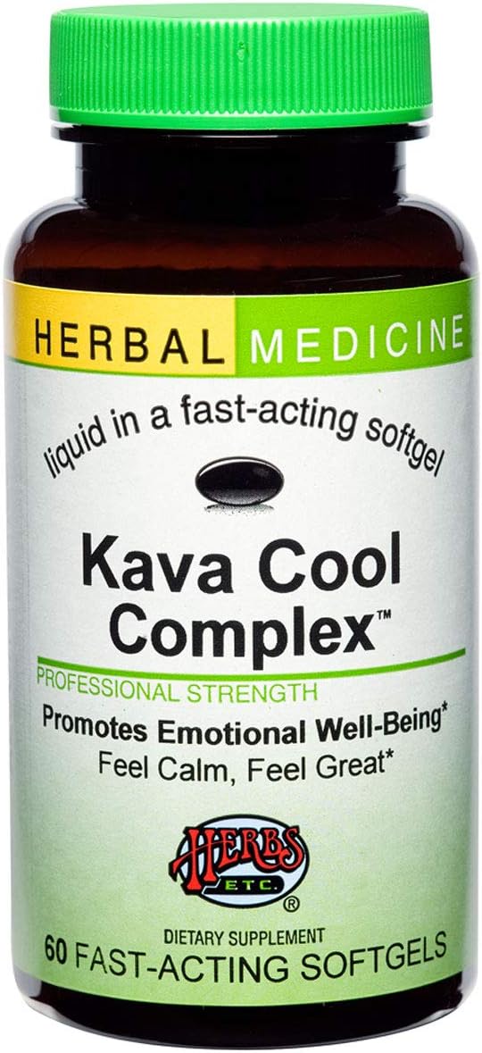 Complexo Kava Cool – 60 Softgels – Fórmula Refrescante – 60 cápsulas – Marca Herbs Etc - Herbs Etc.