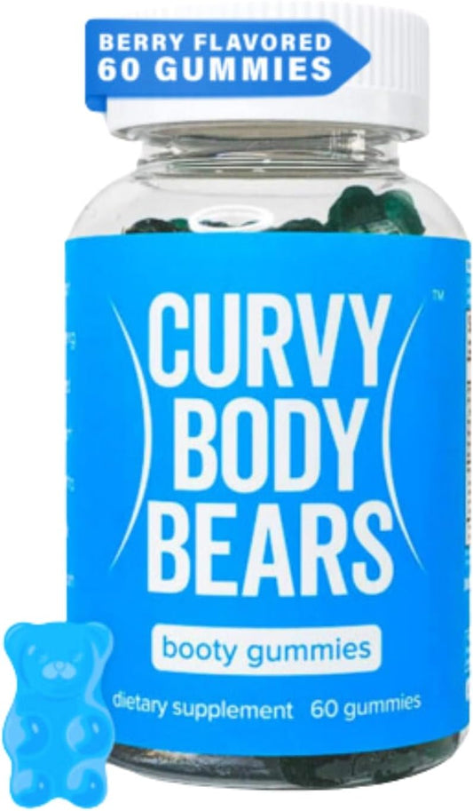 Curvy Body Bears - Bum Gummies para Mulheres | Suporte para Treino | Suplemento Fitness Feminino | com Ervas Essenciais, Vitaminas, Multivitaminas, Feno-Grego e Ginseng | Sabor de Frutas Vermelhas | (60 Gummies)