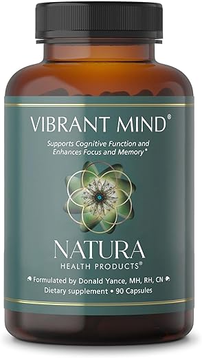 Vibrant Mind – Suplemento Cerebral Nootrópico para Memória e Concentração – Com Bacopa, Ginkgo Biloba, Centellin – 60 cápsulas - Natura Health Products
