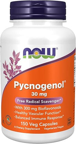 Supplements, Pycnogenol 30 mg – Combinação Única de Proantocianidinas do Pinheiro Marítimo Francês com 300 mg de Bioflavonoides, 150 Cápsulas Vegetais - NOW Foods
