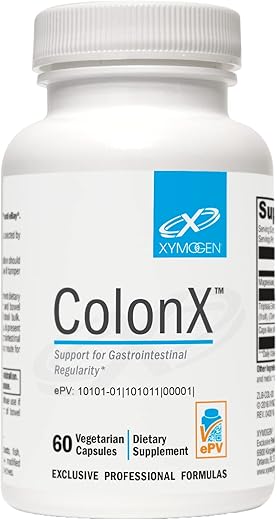 ColonX – Suporte para Motilidade GI, Volume das Fezes, Digestão, Assimilação e Eliminação – Suplemento Triphala com Citrato de Magnésio, Aloe Vera do Cabo (60 Cápsulas) - XYMOGEN