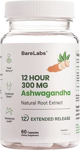 BareLabs - Ashwagandha 300mg com Liberação Prolongada de 12 Horas – Natural | 300mg de Ashwagandha com Efeito Duradouro – Natural