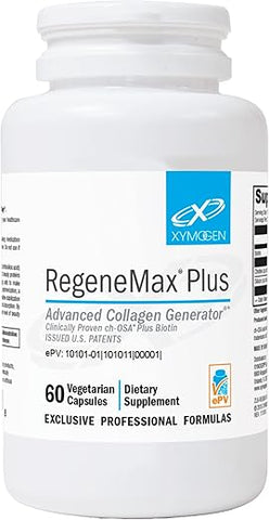 RegeneMax Plus – Biotina e Colina para Cabelo, Pele, Unhas e Articulações – Estimula a Produção de Colágeno para Saúde Óssea e Redução de Rugas – Biotina 5000mcg (60 Cápsulas) - XYMOGEN