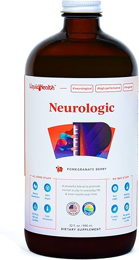 32 Oz Suplemento Líquido Neurologic Focus, Nootrópico para Função Cognitiva, Suplemento Cerebral para Memória – 32 Oz convertido para 946 ml - LIQUIDHEALTH