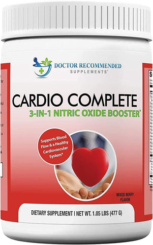 DOCTOR RECOMMENDED SUPPLEMENTS - Cardio Complete – Pó Suplemento para Apoio à Saúde Cardíaca – Booster de Óxido Nítrico 3 em 1 com 5.000mg de L-Arginina, 1.000mg de L-Citrulina e Bagas de Espinheiro