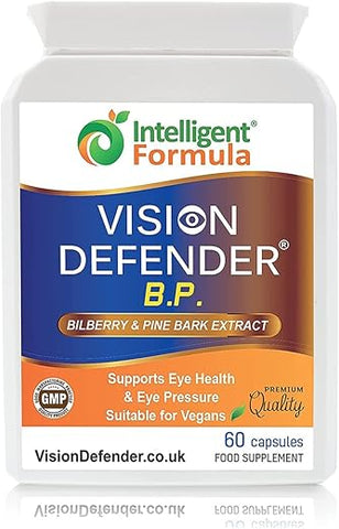 Intelligent Formula - Visão Defender BP: Suplemento para Pressão Ocular e Saúde dos Olhos com Extratos de Mirtilo e Casca de Pinheiro (60 Cápsulas Veganas)