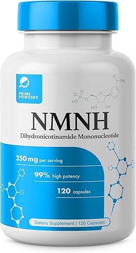 Prime Powders - NMNH: Suplemento NAD NR de Suporte NAD (250mg por Porção), 120 Cápsulas – Mononucleotídeo de Dihidronicotinamida