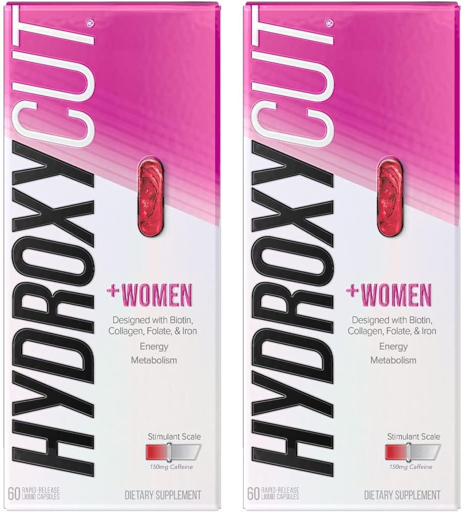 Women – 60 Cápsulas Líquidas de Liberação Rápida, Embalagem com 2 – Inclui Biotina, Colágeno, Folato | Hydroxycut - Hydroxycut