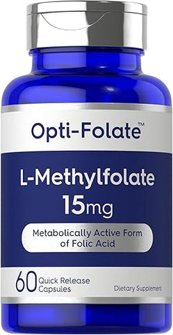 L Methylfolate 15mg | 60 Cápsulas | Potência Máxima | Otimizado e Ativado | Não-OGM, Sem Glúten | Metilfolato, 5-MTHF | por Opti-Folate - Carlyle