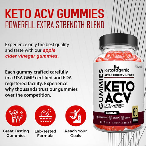 kivus - Kivus Ketologenic ACV Gummies – Gomas de Vinagre de Maçã Cetogênico Kivus (Unidade, 60 Gomas)