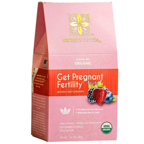 Chá de Fertilidade Secrets Of Tea – Chá de Fertilidade Natural para Mulheres com Bagas de Árvore Casta Orgânica e Folha de Framboesa Vermelha – Até 40 Porções – 20g