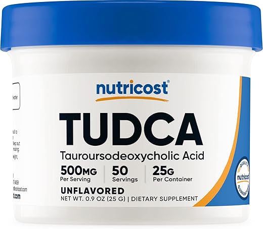 Tudca em Pó 25g (Ácido Tauroursodeoxicólico) – Livre de Glúten, Não-OGM - Nutricost