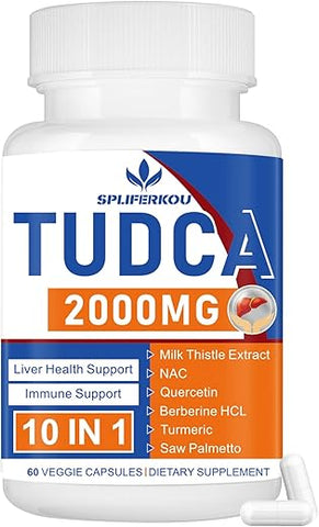Spliferkou - Tudca Liver Support 2000mg – Suplemento para o Fígado com Sais Biliares, Cardo de Leite e Nac – 60 Cápsulas para 30 Dias – Suporte para o Fígado, Desintoxicação e Sistema Imunológico