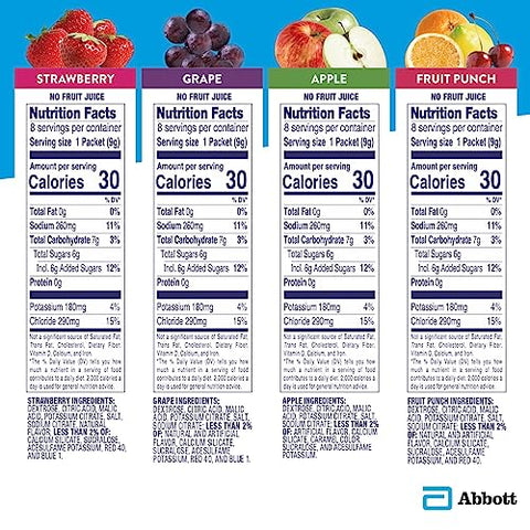 Pacotes de Pó Eletrolítico, Variedade, Bebida Hidratante, 8 Unidades (Pacote com 3) Pacotes de Pó em Porções Individuais - Pedialyte