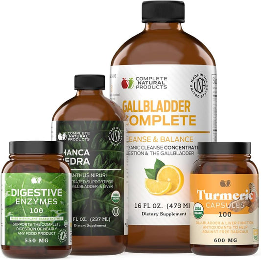 Complete Natural Products - Pacote Completo para a Vesícula Biliar – Suporte Completo para Limpeza da Vesícula Biliar