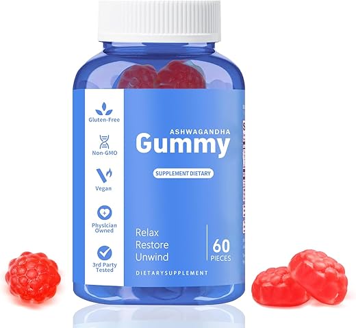 Generic - Ashwagandha Gummies Vegan – 60 Unidades – Mixed Berry, KSM-66 – Sem Glúten, Base Vegetal, Não-OGM