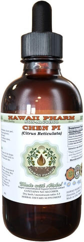 Chen Pi Extrato Líquido Sem Álcool, Chen Pi, Glicerito de Casca de Tangerina (Citrus Reticulata) Hawaii Pharm Herbal Natural 60 ml