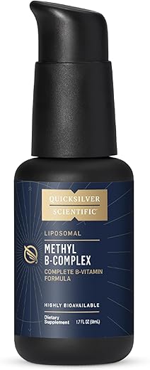 Complexo B Metilado em Forma Líquida com Absorção Lipossomal Superior de Vitamina B12, Folato, Vitamina B6, Riboflavina, Biotina, Ácido Pantotênico, Vitamina B1 – 60ml - Quicksilver Scientific