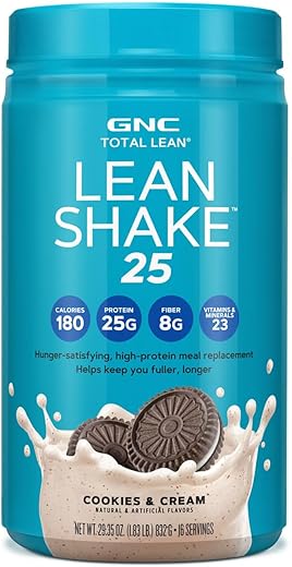 Total Lean | Shake 25 Proteína em Pó | Substituto de Refeição Rico em Proteínas | Cookies and Cream | 16 Porções - GNC