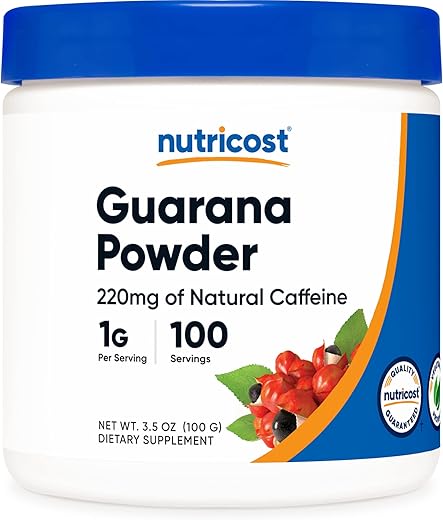 Extrato de Guaraná em Pó 100g – Energizante Natural Brasileiro à Base de Cafeína Herbal - Nutricost