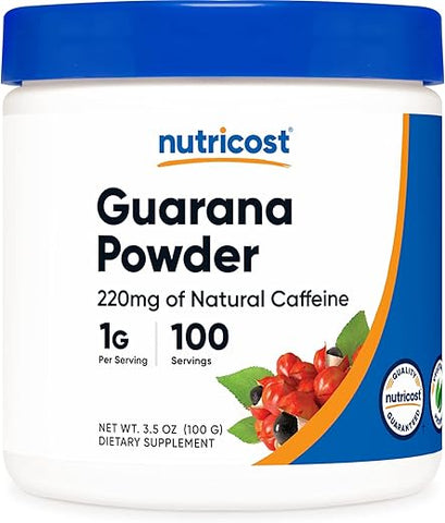 Extrato de Guaraná em Pó 100g – Energizante Natural Brasileiro à Base de Cafeína Herbal - Nutricost