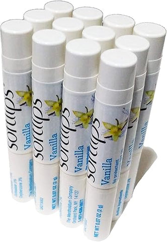 SoftLips - Softlips Lip Balm Protectant SPF 20, Baunilha (Pacote com 12 Bastões) – Hidratante Labial com Proteção Solar, Marca Softlips