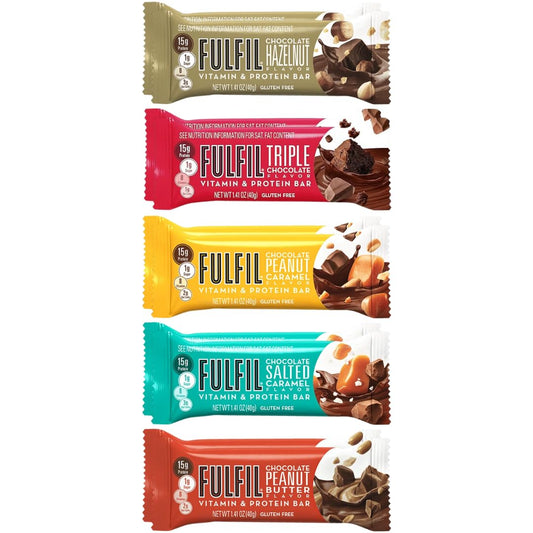 Generic - Barras de Proteína Genéricas Fulfill, Barras de Vitaminas Nutricionais, Pack com 5 sabores variados, 15g de Proteína (10 unidades)