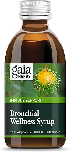 Xarope Gaia Herbs para o Bem-Estar Brônquico – Suporte Imunológico para Manter a Saúde Pulmonar e Aliviar a Garganta Irritada – 160 ml (Até 32 Dias de Uso)