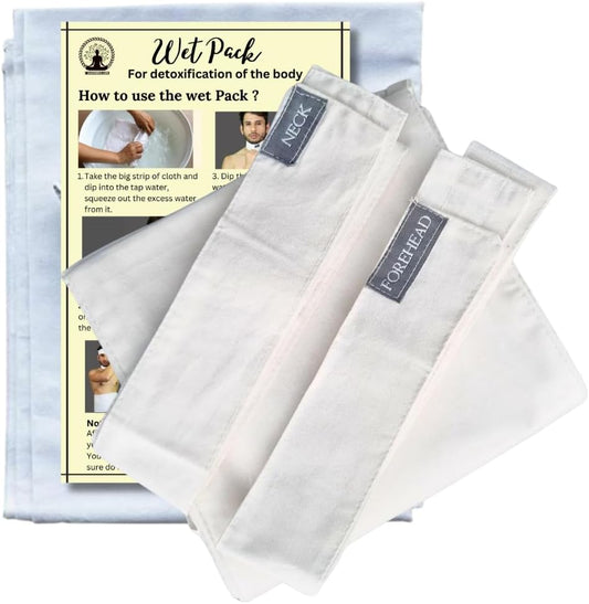 MANUSHYA LIFE - Wet Pack Satvic Lifestyle | Algodão Patti | Desintoxicação Corporal | Alívio da Dor | Bolsa de Pano