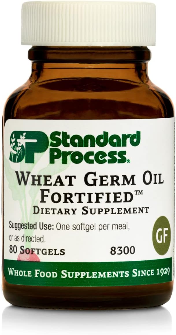Standard Process Inc. - Óleo de Gérmen de Trigo Fortificado Standard Process – Suporte para Exercícios, Antioxidante e Imunidade com Vitamina E e Óleo de Gérmen de Trigo – 80 Softgels