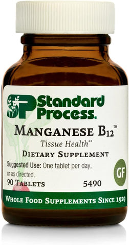 Standard Process Inc. - Standard Process Manganese B12 – Hemoglobina e Antioxidante de Alimentos Integrais com Manganês, Cenoura Orgânica, Maltodextrina, Cobre, Batata Doce Orgânica, Camu Camu, Vitamina B12 – 90 Comprimidos