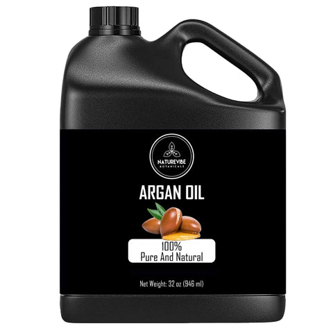 Óleo de Argan Naturevibe Botanicals 32 oz | 100% Puro e Natural | Ideal para Cuidados com a Pele e Cabelo | 946 ml
