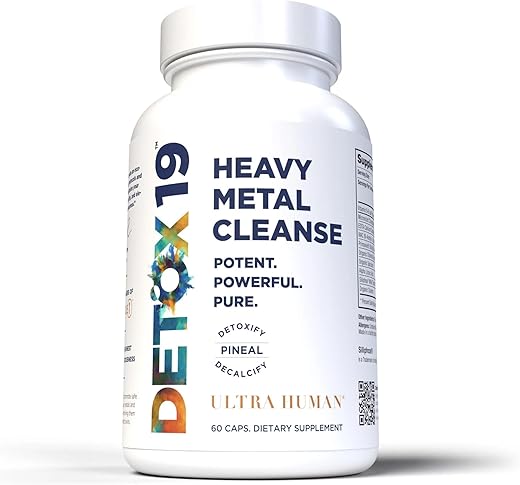 Ultra Human - Detox Pesado de Metais Pesados – Cápsulas de Detox de Zeólita, Energia Natural e Sistema Imunológico, Suporta Detox Diário e pH Ótimo, Cápsulas Alcalinas de Máxima Absorção, Fácil de Tomar (60 Cápsulas)