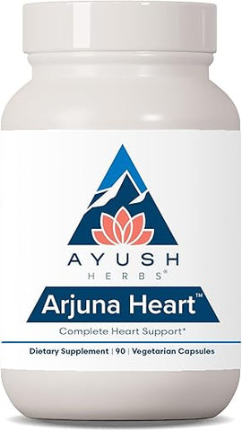 Arjuna Heart – Suporte Herbal Ayurvédico, Suplemento de Arjuna e Magnésio, 90 Cápsulas Vegetarianas - Ayush Herbs