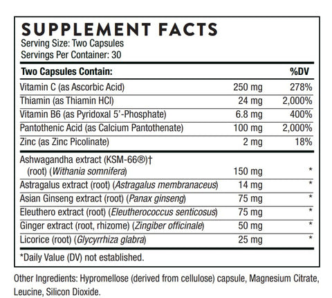Stress Balance – Suporte Adrenal com Vitamina C | Fórmula Antiga Phytisone | 60 cápsulas | Marca THORNE - THORNE