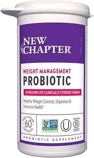 Probiótico para Gerenciamento de Peso – 60 ct (2 Meses de Fornecimento), Probióticos para Homens - New Chapter