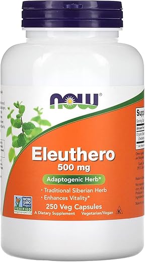 NOW Foods - Now Foods Eleuthero 250 Cápsulas 500mg – Energia Natural e Resistência