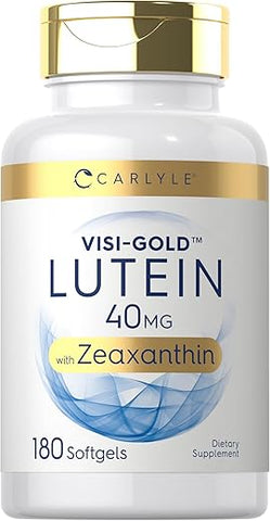 Luteína e Zeaxantina 40 mg | 180 Softgels | Vitaminas para a Saúde dos Olhos | Não-OGM - Carlyle