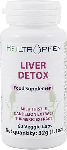 Heiltropfen - Desintoxicação do Fígado com Cápsulas Vegetarianas | 60 Cápsulas | Suplemento Alimentar