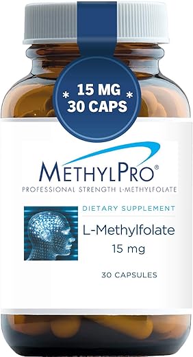 15mg L-Methylfolato (30 Cápsulas) – Suplemento de Methylfolato Ativo de Força Profissional, 5-MTHF para Saúde do Humor, Cérebro e Imunidade, Sem OGM e Sem Glúten - MethylPro