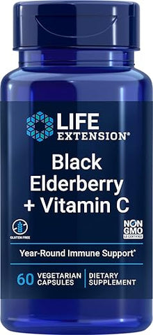 Black Elderberry Vitamin C – Suporte Imunológico Diário com Sabugueiro - Life Extension