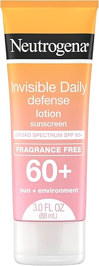 Protetor Solar Neutrogena Invisible Daily Defense FPS 60, Livre de Fragrância e Oxybenzone, 100ml