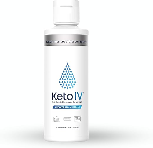 Adapted Nutrition - Keto IV Gotas Eletrolíticas de Alta Potássio | Frasco com Conta-Gotas à Prova de Vazamentos | 500mg Potássio Magnésio, Sódio | Marca Keto IV