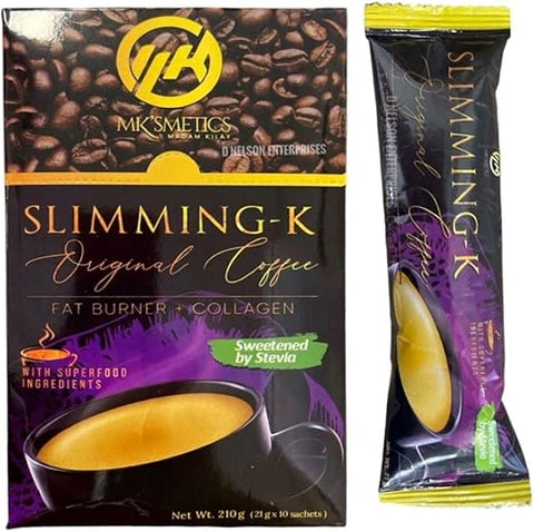 Slimming K - Café Emagrecedor Slimming-K por Madam Kilay, Queimador de Gordura Colágeno (21g), 10 Unidades (Pacote de 1)