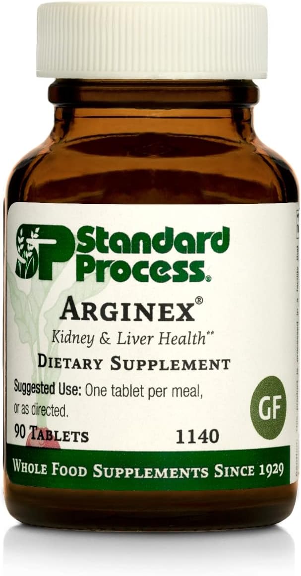Standard Process Inc. - Standard Process Arginex – Fórmula de Alimentos Integrais para Limpeza dos Órgãos do Corpo – Suporte ao Fígado e Saúde Renal com Vitamina A, Farinha de Aveia, Trigo Sarraceno e Ácido Ascórbico – 90 cápsulas