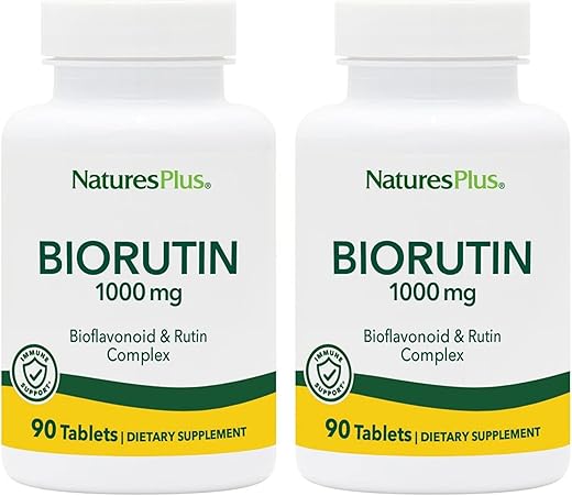 Biorutin 1000 mg – 90 Comprimidos, Pacote de 2 – Bioflavonoide | Comprimidos de 2g | Marca Natures Plus - Natures Plus